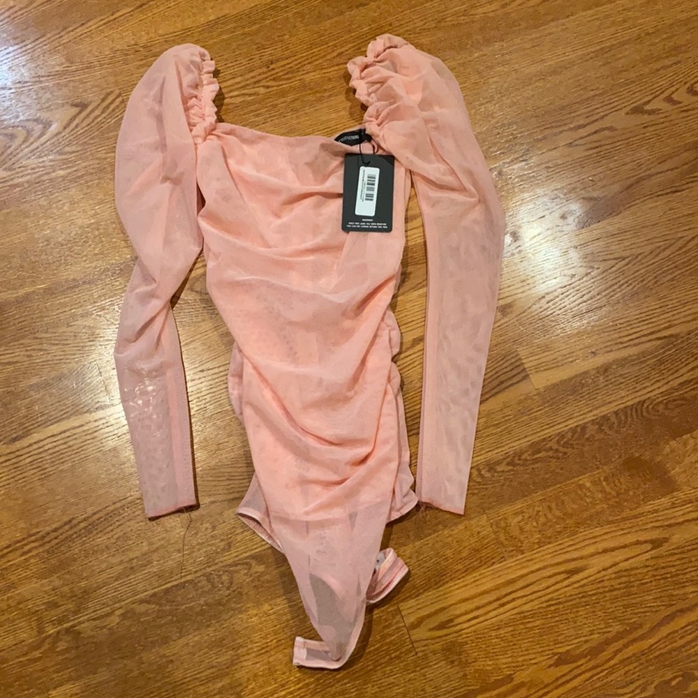 Pretty little thing mesh rouched bodysuit